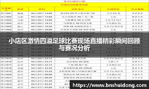 小店区激情四溢足球比赛现场直播精彩瞬间回顾与赛况分析